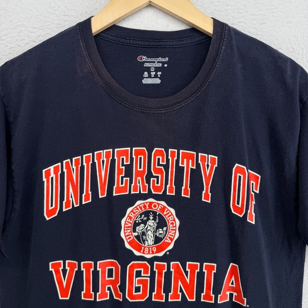 UNIVERSITY OF VIRGINIA Shirt Mens M CHAMPION Cavaliers Charlottesville VA Blue